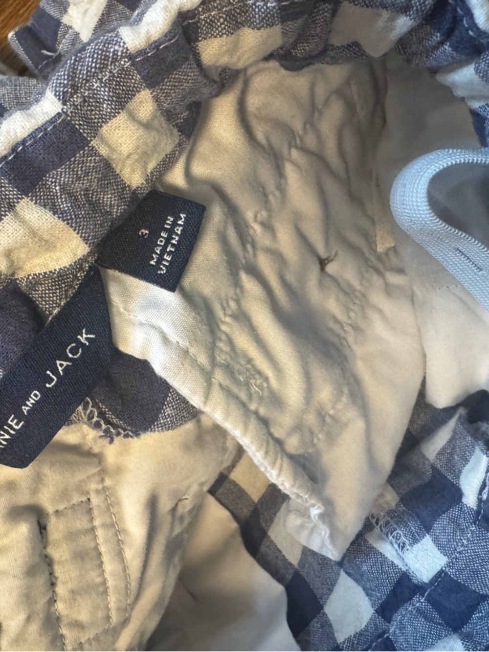 Janie and Jack Navy and White Plaid Kids Shorts